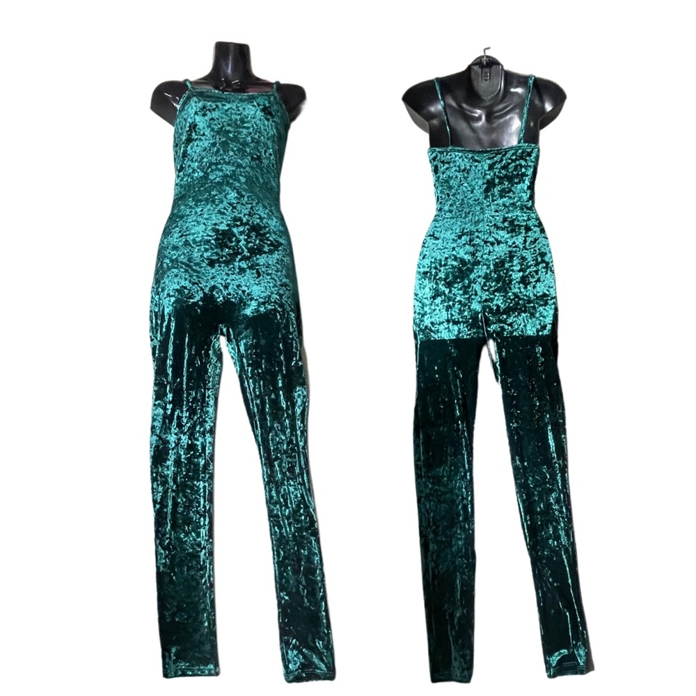 Emerald green velvet bodysuit